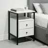 Comodino Relaxdays, 2 cassetti, ripiani aperti, A x L x P: Anteprima dell’immagine prodotto 3