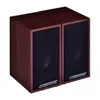 Two brown wooden speakers with black speaker grilles are shown against a white background. Anteprima dell’immagine prodotto