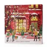 A Christmas-themed advent calendar for makeup, featuring illustrations of people outside a decorated shop. Produktbild-Vorschau