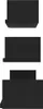 Three black shelves are stacked vertically against a white background. Anteprima dell’immagine prodotto