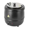 A black electric soup kettle with a silver lid is shown against a white background. Náhled obrázku produktu