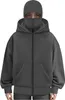 ASKSA Balaclava Zip Hoodie Men Women Unicoloured Hoodie Náhled obrázku produktu 3