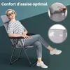 CASARIA® 2x Chaises de jardin pliantes Gris en aluminium Voir les images du produit 2