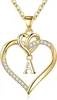 TINGN Heart Initial Necklace 14k Gold Zirconia Pendant A-Z Náhled obrázku produktu 1
