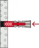 Diagram showing a wall anchor being inserted into a wall. Voir les images du produit