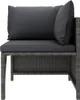 vidaXL 5-tlg. Garten-Lounge-Set mit Kissen Poly Rattan Grau Produktbild-Vorschau 4