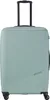 A mint green suitcase with a retractable handle and wheels. Produktbild-Vorschau