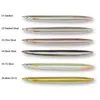 A collection of six different fishing lures, each with a label indicating its name and color. Produktbild-Vorschau