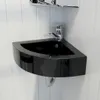 vidaXL Waschbecken mit Überlauf 45 x 32 x 12,5 cm Schwarz - Produktbild-Vorschau 2