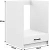 A white kitchen cabinet with a drawer and an open shelf space. Podgląd zdjęcia produktu