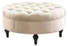 Runder Chesterfield Polster Hocker Fußhocker Ottomane Rund Produktbild-Vorschau 2