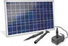 A solar panel kit for a garden pond, including a pump and connectors, displayed on a white background. Produktbild-Vorschau