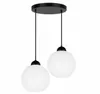 Moderne hanglamp met 2 lampen, zwart, met witte glazen Productafbeelding-voorbeeld 1