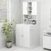 vidaXL Waschmaschinenschrank Hochglanz-Weiß 70,5x25,5x90 cm Produktbild-Vorschau 2