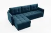 GUTTO Ecksofa mit Schlaffunktion blau IVIO I aus Velour Produktbild-Vorschau 2