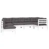 vidaXL 6-tlg. Garten-Lounge-Set mit Kissen Weiß Kiefernholz Produktbild-Vorschau 3