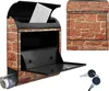 banjado Design Briefkasten Stahl schwarz mit Zeitungsfach Produktbild-Vorschau 7