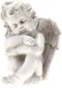 Engel Samuel sitzend H20cm steinweiß Polyresin Grabschmuck Produktbild-Vorschau 1