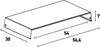 A technical drawing of a black countertop with dimensions. Produktbild-Vorschau