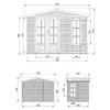 Gartenhaus Holz 6 m2 - H232 x 332 x 222 cm - Große Produktbild-Vorschau 3