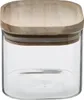 A clear glass jar with a wooden lid. Anteprima dell’immagine prodotto