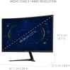 A monitor displaying a futuristic interface with dimensions overlaid. Produktbild-Vorschau