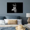 MuchoWow® Poster Tierprofil Hirsche in schwarz und weiß Produktbild-Vorschau 4