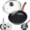 A frying pan with a glass lid, shown from multiple angles, with smaller inset images of the product and its packaging. Náhled obrázku produktu