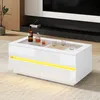 Merax Hochglanz Couchtisch mit 4 Schubladen und LED Produktbild-Vorschau 2