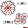4x Radkappen 14 zoll Grau & Rot Produktbild-Vorschau 3