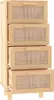 A wooden chest of drawers with rattan fronts on the drawers. Produktbild-Vorschau