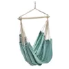 A hanging chair suspended from a wooden bar. Produktbild-Vorschau