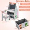COSTWAY Kindertisch & Stuhl-Set Doppelseitige Produktbild-Vorschau 2