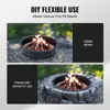 Two images showing a fire pit ring used alone and then paired with stones. Náhled obrázku produktu