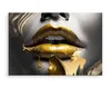 Muralo CANVAS Leinwandbild Goldene MUND Lippen Frau Gesicht Produktbild-Vorschau 3