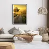 Gerahmtes Poster - Schwarzer Rahmen - Feld Straße Baum - Produktbild-Vorschau 7