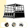 A dog crate with three inset images showing details of the product. Podgląd zdjęcia produktu