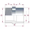 PVC - prechodka U x AG 32-25 mm x 1" PN10 Náhľad obrázku produktu 2