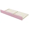 A pink bed frame with wooden slats. Náhľad obrázku produktu
