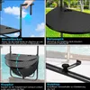Collage of four images showing details of a black rattan-look balcony table. Produktbild-Vorschau