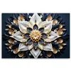 Leinwandbild 3D-Blumen 120x80 Feeby Blau bild für die wand Produktbild-Vorschau 3