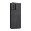 A black leather flip case for a Samsung Galaxy A32 5G phone, shown from the side. Produktbild-Vorschau