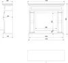 Technical drawings of a bioethanol fireplace with dimensions. Produktbild-Vorschau