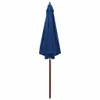 vidaXL Ombrellone con asta in legno 300x258 cm Blu Anteprima dell’immagine prodotto 4