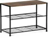 A shoe rack with a wooden top and two metal shelves. Náhled obrázku produktu