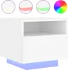 vidaXL Noční stolky s LED světly 2 ks. Bílé 40x39x37 cm Náhled obrázku produktu 5