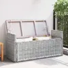 vidaXL Lavice s úložným prostorem bílá omytá 110 x 40 x 50 Náhled obrázku produktu 3