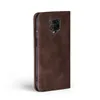 A brown flip cover for a smartphone is shown against a white background. Produktbild-Vorschau
