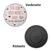 Herzen Magnet rund rund mit Spruch Ich liebe dich mehr! Produktbild-Vorschau 2