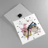 Wanduhr - Quadrat - Glasuhr - Eule zeichnung farbig muster Produktbild-Vorschau 2